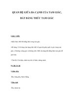 QUAN HỆ GIỮA BA CẠNH CỦA TAM GIÁC, BẤT ĐẲNG THỨC TAM GIÁCI.MỤC TIÊU +Kiến pot