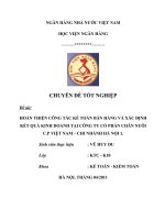 Hoàn thiện công tác kế toán bán hàng và xác định kết quả kinh doanh tại công ty cổ phần chăn nuôi c p việt nam – chi nhánh hà nội 1