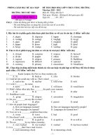 Đề thi hsg lớp 9 vòng trường môn tiếng anh pot
