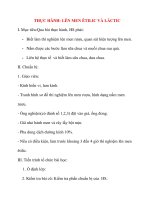 Giáo án Sinh Học lớp 10: THỰC HÀNH- LÊN MEN ÊTILIC VÀ LĂCTIC pdf