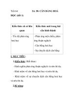 Tiết 64: HỌC (tiết 1) Bài 38: CÂN BẰNG HOÁ docx