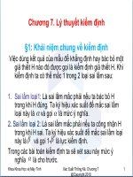 XÁC SUẤT THỐNG KÊ - CHƯƠNG 7 pps