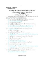 MÔN THI: HỆ THỐNG THÔNG TIN SỢI QUANG - đề 3 pot