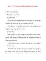 Giáo án Địa Lý lớp 10: ĐỊA LÝ CÁC NGÀNH CÔNG NGHIỆP (TIẾP THEO) pot