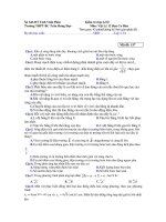 Kiểm tra học kì II Môn: Vật Lý 12 Ban Cơ Bản - Trường THPT BC Trần Hưng Đạo - Mã đề: 157 docx