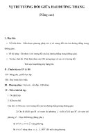 VỊ TRÍ TƯƠNG ĐỐI GIỮA HAI ĐƯỜNG THẲNG (Nâng cao) doc