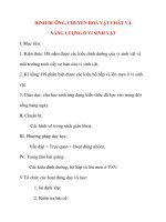 Giáo án Sinh Học lớp 10: DINH DƯỠNG, CHUYỂN HOÁ VẬT CHẤT VÀ NĂNG LƯỢNG Ở VI SINH VẬT pptx