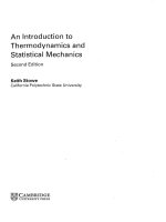 An Introduction to Thermodynamics and Statistical Mechanics Second Edition pps