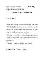 Hình học lớp 9 - Tiết 58: HÌNH TRỤ. DIỆN TÍCH XUNG QUANH VÀ THỂ TÍCH CỦA HÌNH TRỤ potx