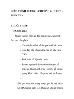 GIÁO TRÌNH ACCESS – CHƯƠNG 4: QUERY – TRUY VẤN potx