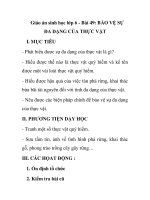 Giáo án sinh học lớp 6 - Bài 49: BẢO VỆ SỰ ĐA DẠNG CỦA THỰC VẬT potx