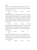 Câu trắc nghiệm hóa học về kim loại ppt