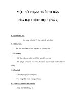 MỘT SỐ PHẠM TRÙ CƠ BẢN CỦA ĐẠO ĐỨC HỌC (Tiết 1) ppsx