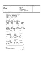 De thi HKII mon Anh van lop 3 pps