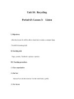 Unit 10: Recycling Period 63: Lesson 3: Listen doc