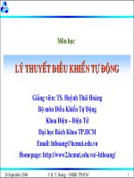 Bài giảng lý thuyết điều khiển tự động - Đánh giá chất lượng hệ thống điều khiển part 1 pdf