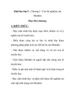 Sinh học lớp 9 - Chương I - Các thí nghiệm của Menđen potx