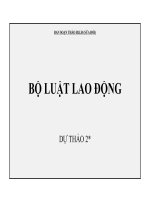 BỘ LUẬT LAO ĐỘNG - DỰ THẢO 2* - Tháng 9/2009 doc