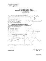 ĐỀ THI KẾT THÚC MÔN KỸ THUẬT MẠCH ĐIỆN 1