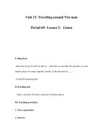 Unit 11: Traveling around Viet nam Period 69– Lesson 3: Listen ppt