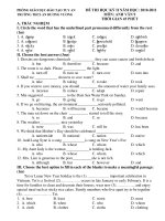 ĐỀ THI HỌC KỲ II NĂM HỌC: 2010-2011 MÔN: ANH VĂN 9 THỜI GIAN 45 PHÚT pps