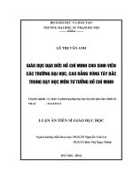 giáo dục đạo đức hồ chí minh cho sinh viên các trường đại học, cao đẳng vùng tây bắc trong dạy học môn tư tưởng hồ chí minh