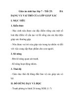 Giáo án sinh học lớp 7 - Tiết 25: DẠNG VÀ VAI TRÒ CỦA LỚP GIÁP XÁC doc