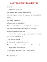 Giáo án HÌnh học 12 ban tự nhiên : Tên bài dạy : MẶT TRỤ, HÌNH TRỤ, KHỐI TRỤ pdf