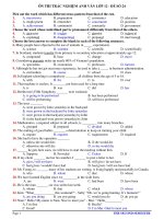 ÔN THI TRẮC NGHIỆM ANH VĂN LỚP 12 - ĐỀ SỐ 24 pptx