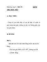 Hình học lớp 9 - Tiết 19 : KIỂM TRA MỘT TIẾT pptx