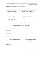 Mẫu số 3. PHIẾU TRÌNH GIẢI QUYẾT CÔNG VIỆC doc