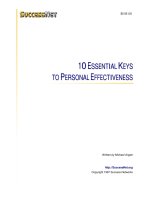 10 ESSENTIAL KEYS TO PERSONAL EFFECTIVENESS phần 1 pps