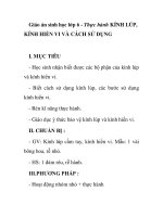 Giáo án sinh học lớp 6 - Thực hành KÍNH LÚP, KÍNH HIỂN VI VÀ CÁCH SỬ DỤNG potx