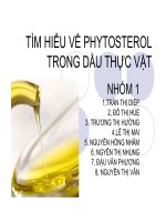 TÌM HIỂU VỀ PHYTOSTEROL TRONG DẦU THỰC VẬT pptx