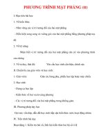 Giáo án HÌnh học 12 ban tự nhiên : Tên bài dạy : PHƯƠNG TRÌNH MẶT PHẲNG (tt) pdf