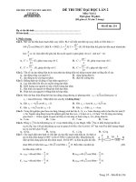 ĐỀ THI THỬ ĐẠI HỌC LẦN 2 Môn: Vật Lí - Mã đề thi: 234 ppsx