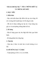 Giáo án sinh học lớp 7 - Tiết 6: TRÙNG KIẾT LỊ VÀ TRÙNG SỐT RÉT pdf