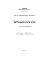Ứng dụng tin học môi trường phục vụ công tác quản lý chất thải rắn ở thành phố đà nẵng