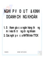 NGHIỆP VỤ ĐẦU TƯ & KINH DOANH CHỨNG KHOÁN ppsx
