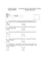 ĐỀ THI KHẢO SÁT CHẤT LƯỢNG MÔN VẬT LÝ LỚP 12 - T2 potx