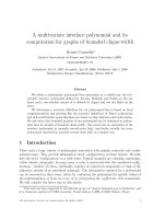 Báo cáo toán học: "A multivariate interlace polynomial and its computation for graphs of bounded clique-width" docx