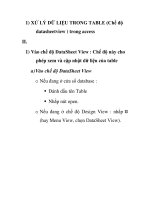XỬ LÝ DỮ LIỆU TRONG TABLE (Chế độ datasheetview ) potx