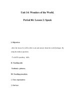 Unit 14: Wonders of the World. Period 86: Lesson 2: Speak pps