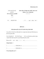 Mẫu BIÊN BẢN Khám phương tiện vận tải, đồ vật theo thủ tục hành chính ppsx