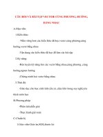 Giáo án Hình Học lớp 10: CÂU HỎI VÀ BÀI TẬP VECTOR CÙNG PHƯƠNG, HƯỚNG, BẰNG NHAU ppt