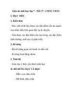 Giáo án sinh học lớp 7 - Tiết 27 : CHÂU CHẤU ppt