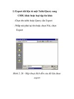 Export dữ liệu từ một Table/Query sang CSDL khác hoặc loại tập tin khác ppt