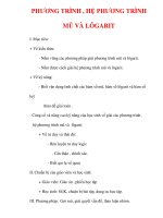 Giáo án Giải tích 12 ban tự nhiên : Tên bài dạy : PHƯƠNG TRÌNH , HỆ PHƯƠNG TRÌNH MŨ VÀ LÔGARIT doc