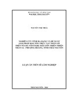 Nghiên cứu tính đa dạng và đề xuất giải pháp bảo tồn thực vật thân gỗ trên núi đá vôi ở Khu bảo tồn thiên nhiên Thần Sa Phượng Hoàng, tỉnh Thái Nguyên