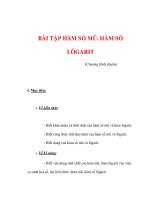 Giáo án Toán 12 ban cơ bản : Tên bài dạy : BÀI TẬP HÀM SỐ MŨ. HÀM SỐ LÔGARIT pdf
